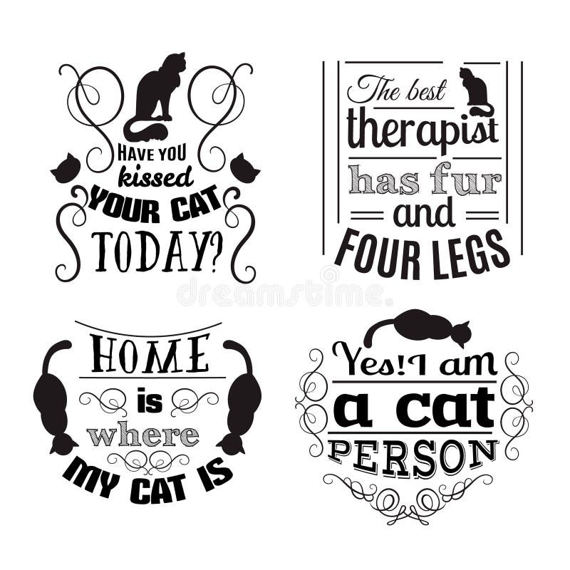 Raccolta del fondo tipografico di citazione circa i gatti illustrazione vettoriale Raccolta del fondo tipografico di citazione circa i gatti illustrazione vettoriale