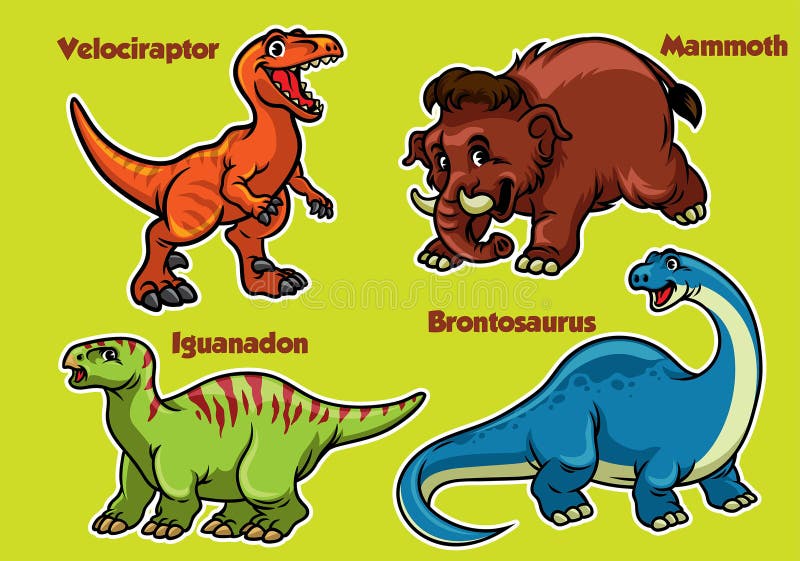 Vector of cartoon collection of dinosaurs. Vector of cartoon collection of dinosaurs