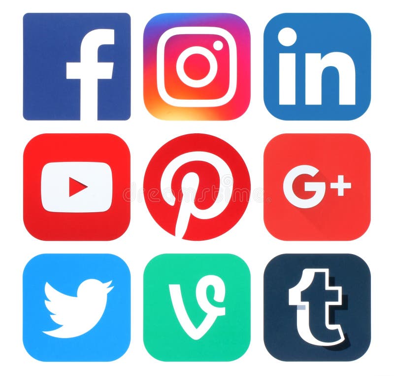 Raccolta del logos sociale popolare di media Raccolta del logos sociale popolare di media