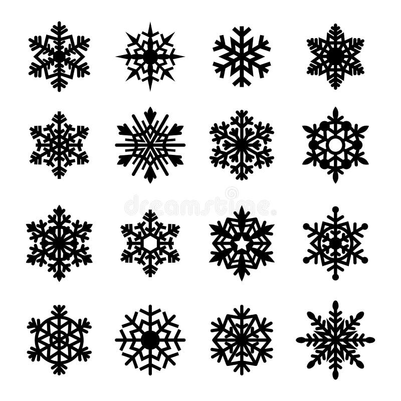 Raccolta dell'icona dei fiocchi di neve. Vettore royalty illustrazione gratis Raccolta dell'icona dei fiocchi di neve. Vettore royalty illustrazione gratis
