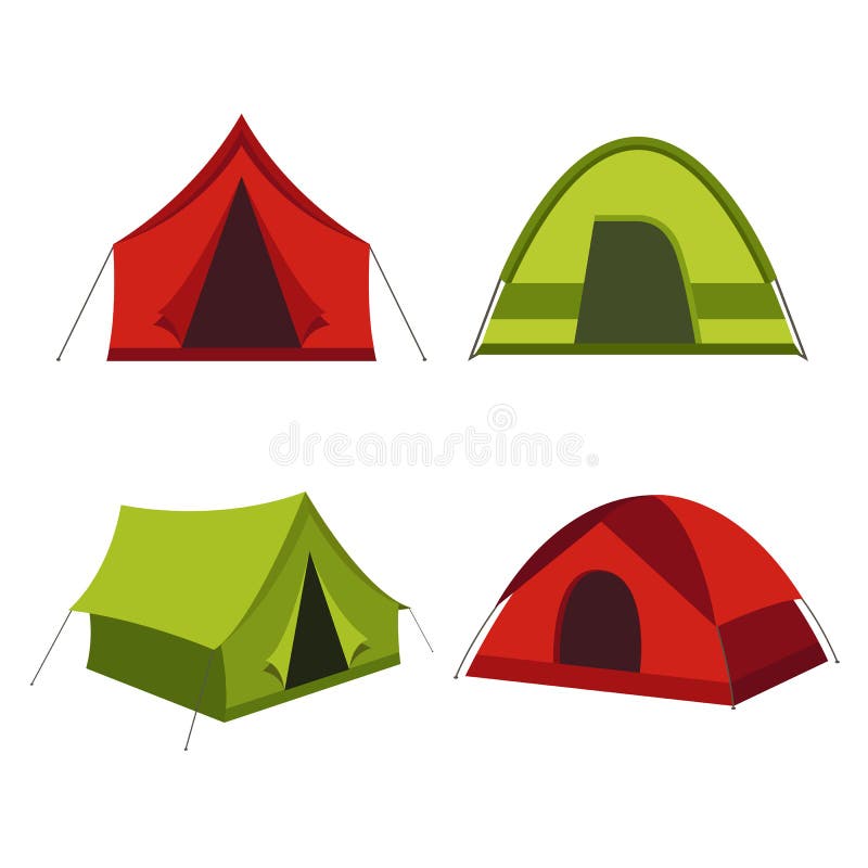 Raccolta dell'icona delle tende di campeggio royalty illustrazione gratis Raccolta dell'icona delle tende di campeggio royalty illustrazione gratis