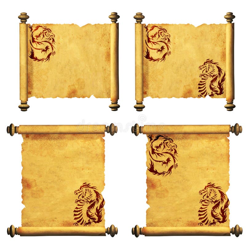 Pergamena Di Epoca Vintage Scorre Documenti Storici Fotografia Stock - Foto 4