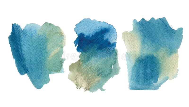 Raccolta di forme brillanti di acquerelli colorati Elementi dipinti di colore blu e verde di oliva, disegnati a mano, isolati su illustrazione vettoriale Raccolta di forme brillanti di acquerelli colorati Elementi dipinti di colore blu e verde di oliva, disegnati a mano, isolati su illustrazione vettoriale