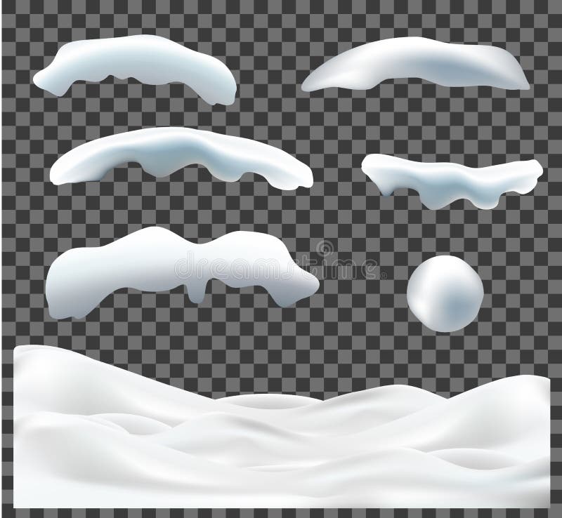 Raccolta di vettore dei cappucci, del mucchio, dei ghiaccioli, del ghiaccio, della palla di neve e del cumulo di neve della neve illustrazione vettoriale