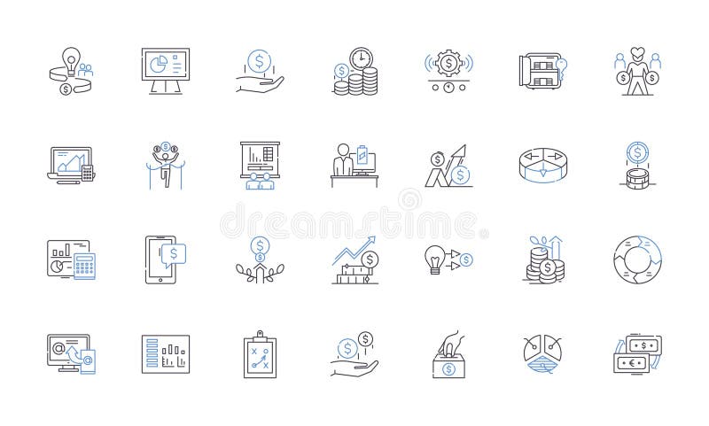 Capital business outline icons collection. Investment, Financing, Growth, Wealth, Equity, Asset, Success vector and. Capital business outline icons collection. Investment, Financing, Growth, Wealth, Equity, Asset, Success vector and