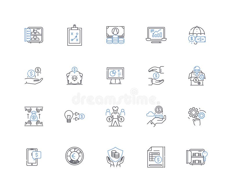 Funding outline icons collection. Investment, Capital, Financing, Grant, Loan, Fundraiser, Crowdfunding vector and. Funding outline icons collection. Investment, Capital, Financing, Grant, Loan, Fundraiser, Crowdfunding vector and