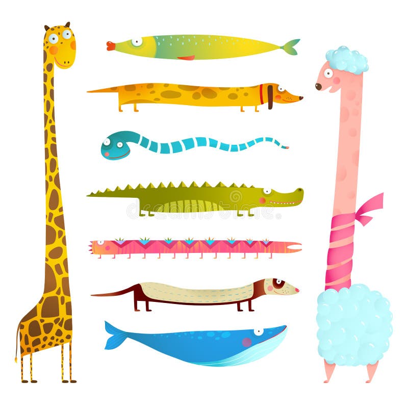 Raccolta lunga dell'illustrazione degli animali del fumetto di divertimento per progettazione dei bambini illustrazione vettoriale Raccolta lunga dell'illustrazione degli animali del fumetto di divertimento per progettazione dei bambini illustrazione vettoriale