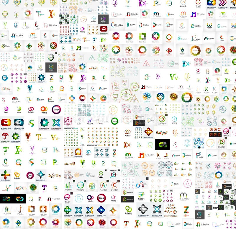 Raccolta mega delle progettazioni astratte di logo della società