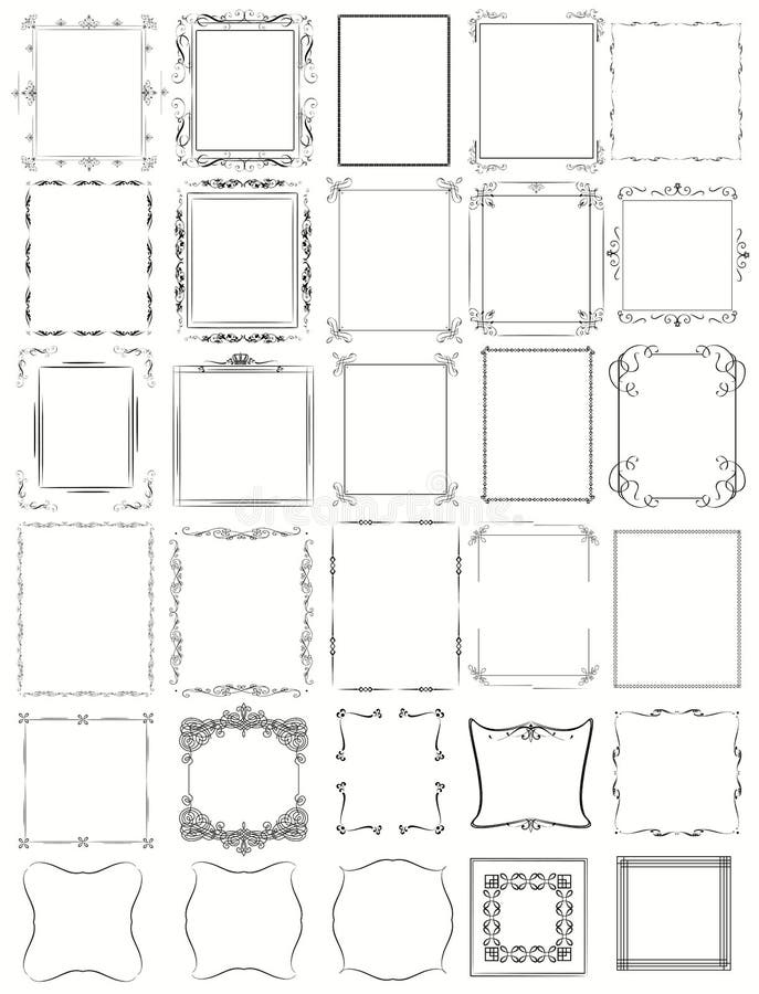 Raccolta mega enorme dei telai di vettore in moderno d'annata illustrazione vettoriale Raccolta mega enorme dei telai di vettore in moderno d'annata illustrazione vettoriale