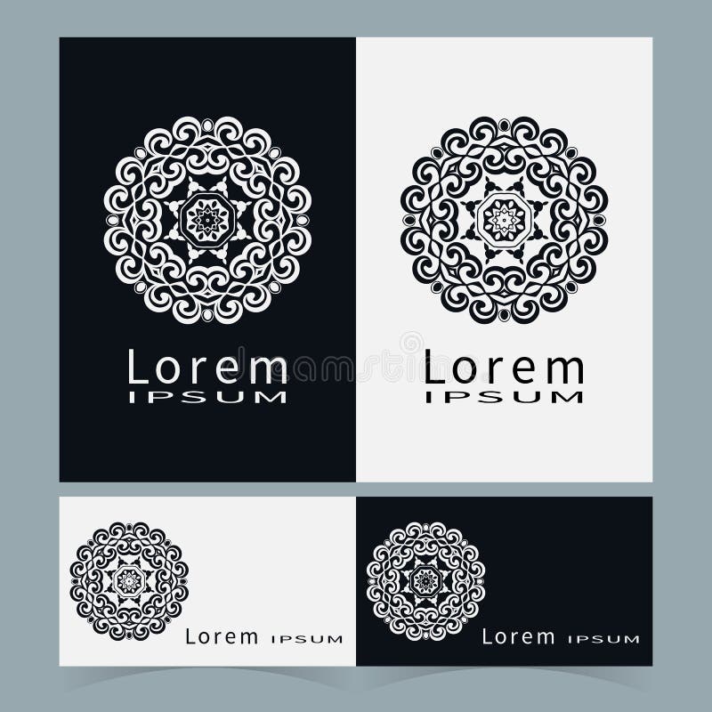 Raccolta stilizzata del fiore di simbolo in bianco e nero illustrazione di stock Raccolta stilizzata del fiore di simbolo in bianco e nero illustrazione di stock