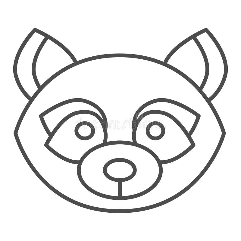 Raccoon Head Thin Line Icon. Forest Wild Animal Face, Simple Silhouette  Animals Vector Design Concept, Outline Style Stock Vector - Illustration of  design, friendly: 173127314