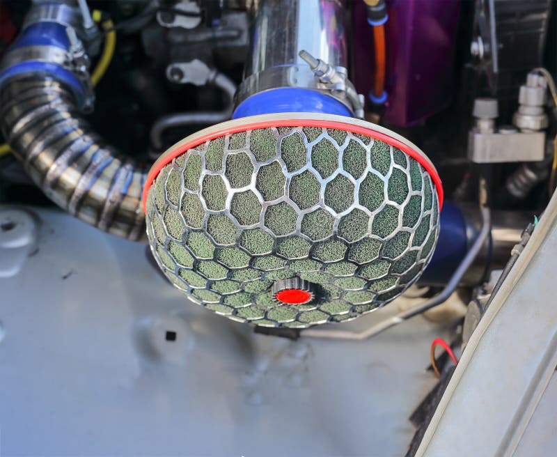 Air Filter with Turbocharger in Racing Car Engine Stock Image Image
