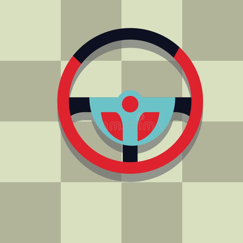 Race Car Steering Wheel. Vector Illustration Decorative Design Stock