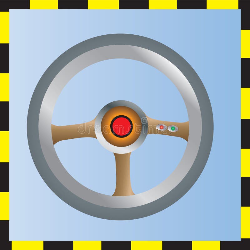 Race Car Steering Wheel. Vector Illustration Decorative Design Stock