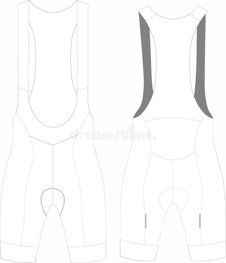 Race Custom Cycling Bib Shorts Blank Templates Mock Up Illustration ...