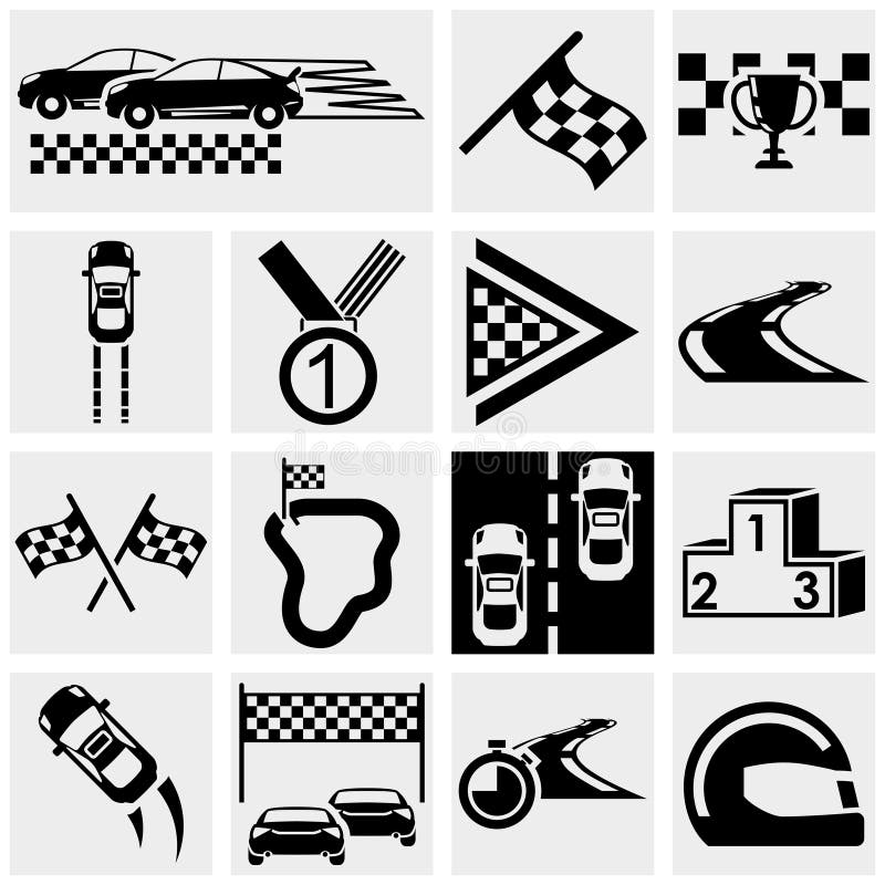 Cars icons set on gray background Royalty Free Vector Image
