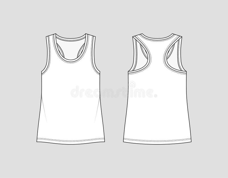 Racerback tank top stock vector. Illustration of mockup - 209285138