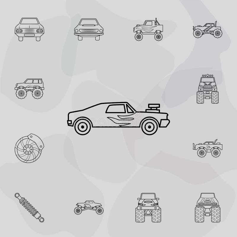 Racing Speed Car Icon. Car Type Simple Icon. Transport Element