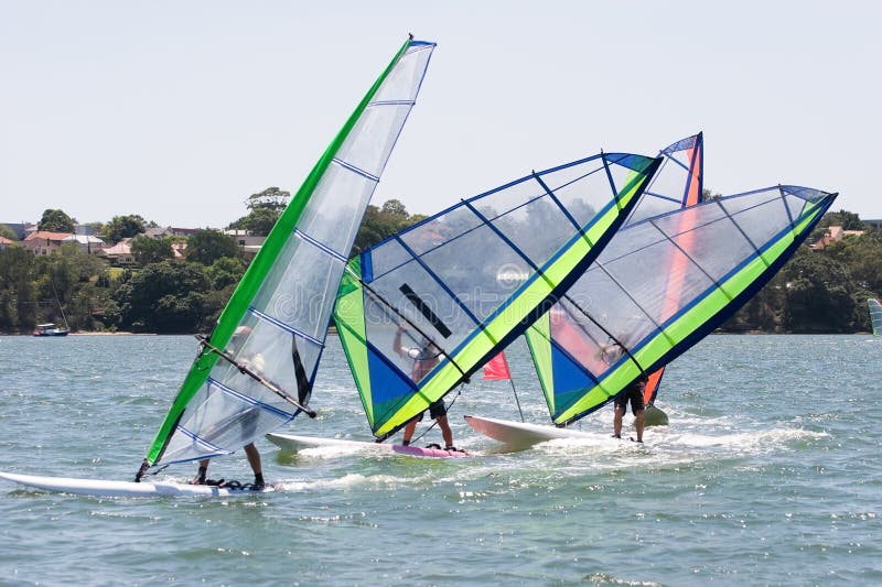 Racing Sailboards stock photo. Image of foam, sailboarder 7153842