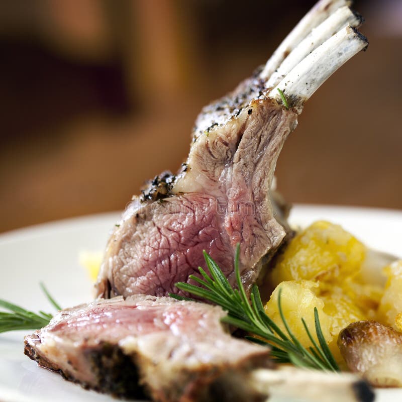 Rack of Lamb stock image. Image of eating, green, table 4278961
