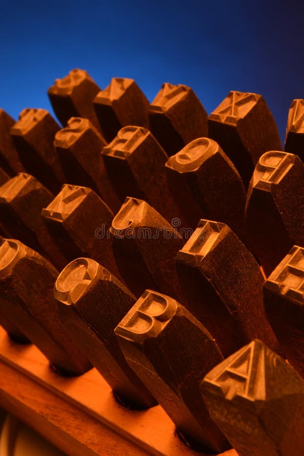 Rows of Metal Embossing Stamps Stock Image Image of characters
