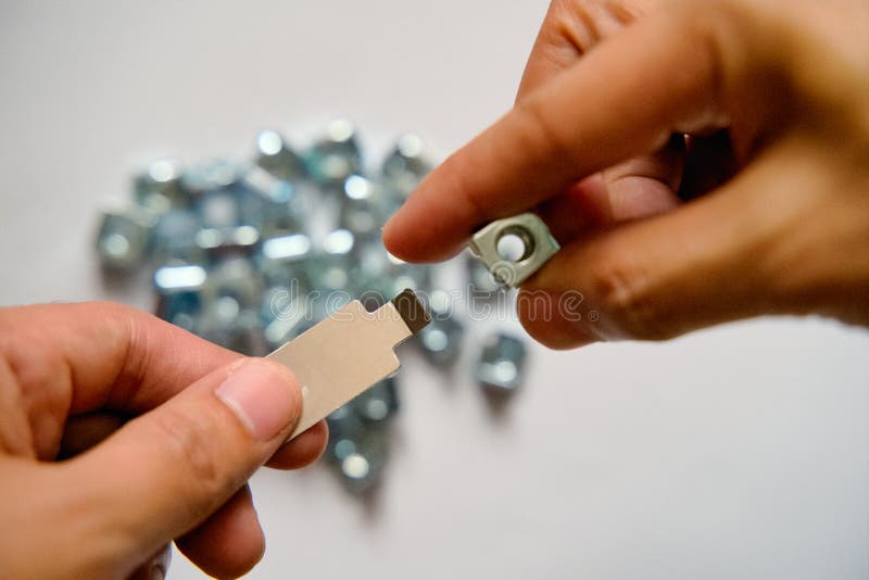 Rack Mounting Equipment Cage Nuts with Rack Studs . Stock Photo Image of clip, holding 126251448