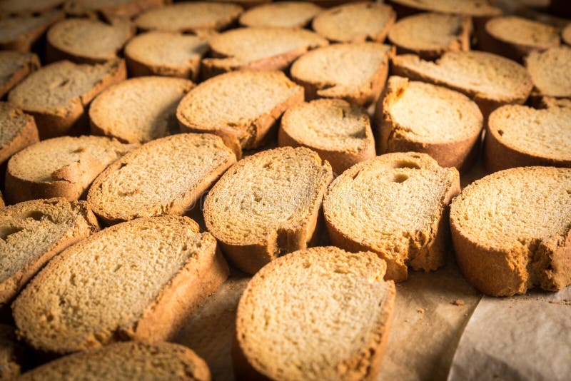 Rack of Organic Baked Biscuits in an Industrial Oven Stock Image