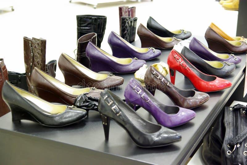 Rack of shoes stock image Rack of shoes stock image