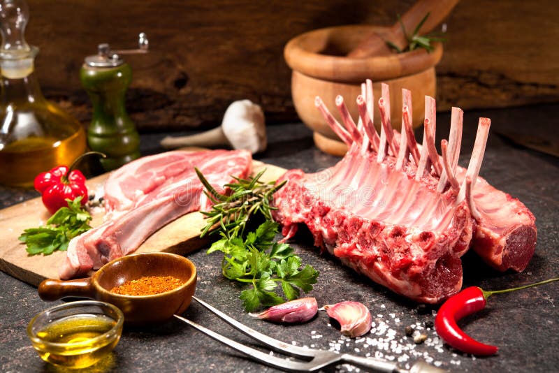 Racks of Lamb Ready for Cooking Stock Image Image of background