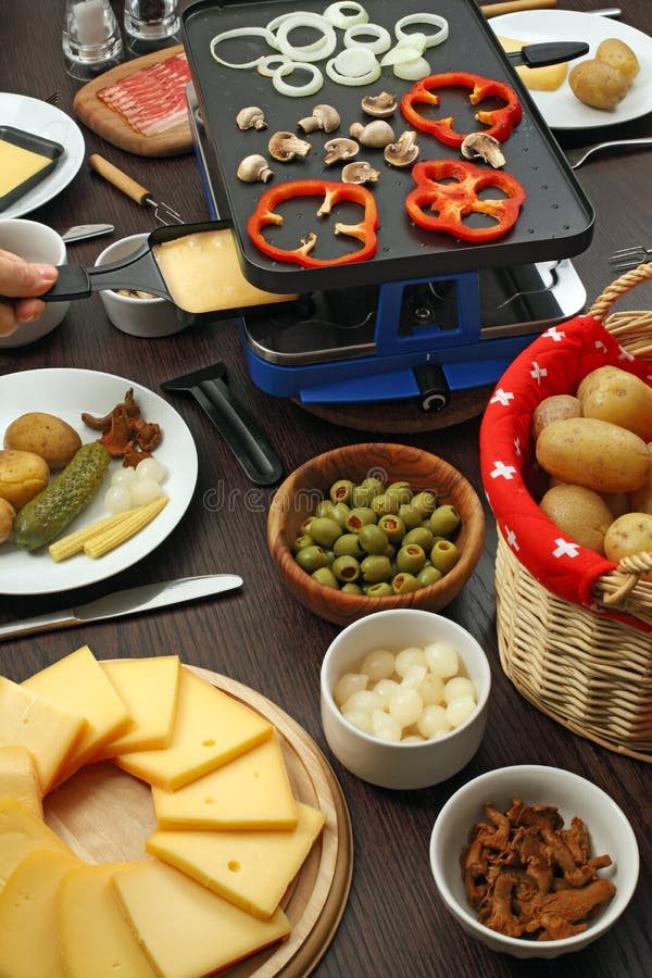 Raclette dinner stock photo. Image of culture, potato 28010072