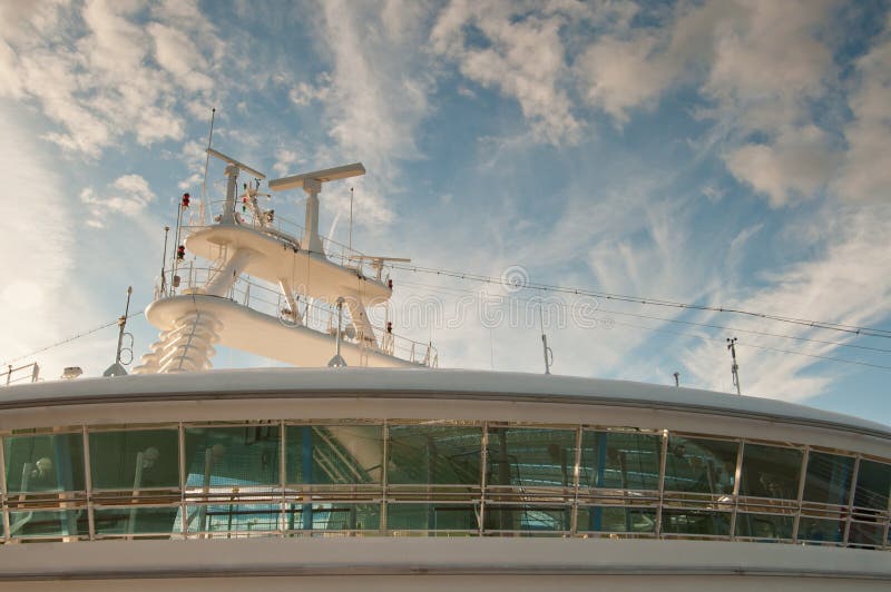 Cruise Ship Horns Radar Mast Stock Image Image of horns, equipment