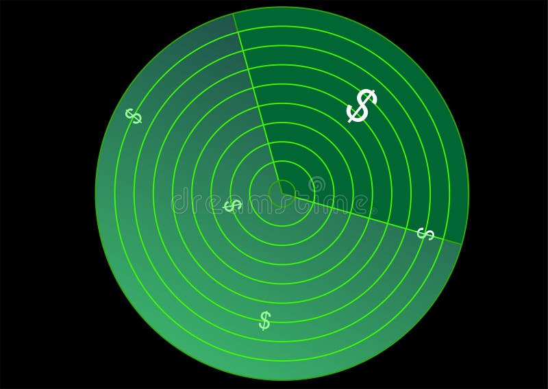Radar met dollarteken stock illustratie Radar met dollarteken stock illustratie