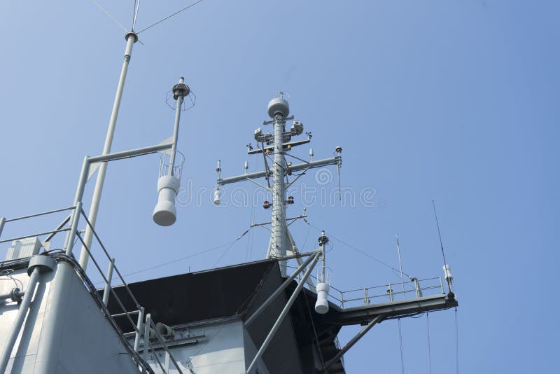 Naval ship with radar. stock photo. Image of control 53304854