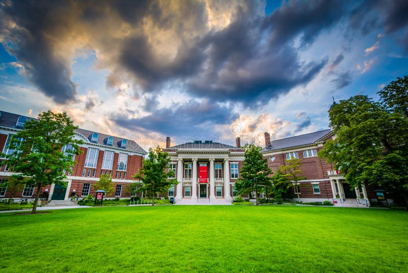 The Radcliffe Institute for Advanced Study at Sunset, at Harvard Stock