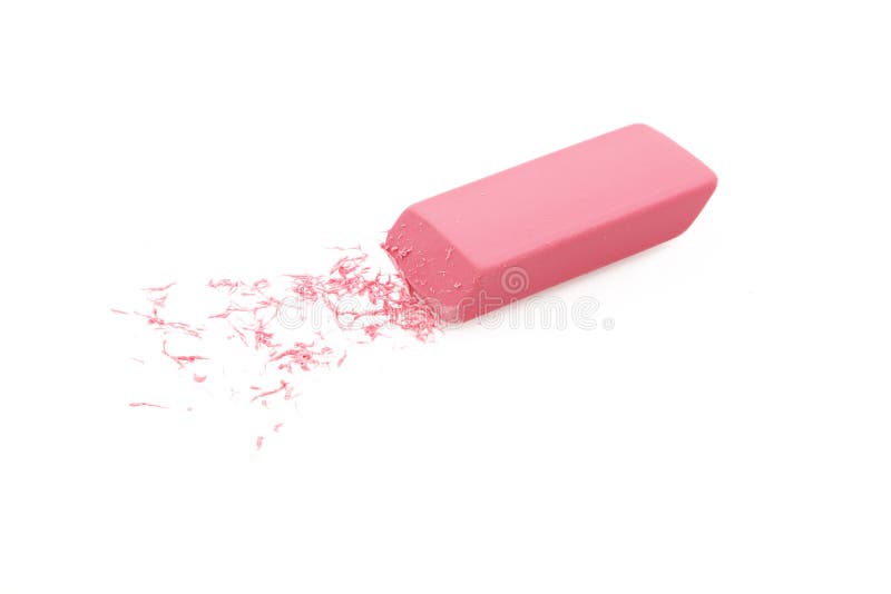 Pink Eraser Isolated On White Background. Pink Eraser Isolated On White Background