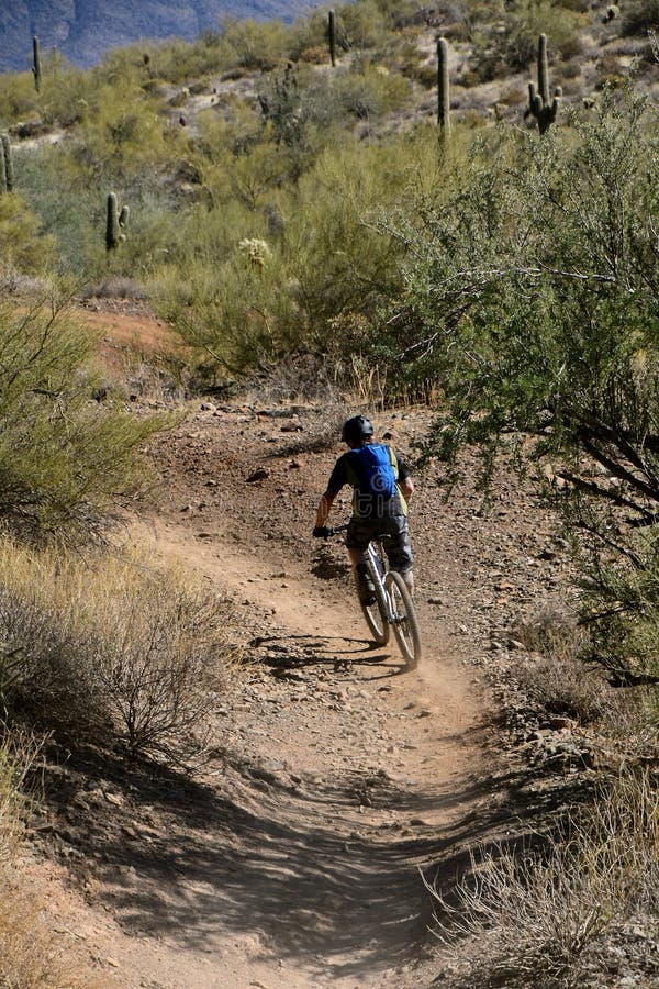 Radfahrer auf felsiger Spur stockfotos Radfahrer auf felsiger Spur stockfotos