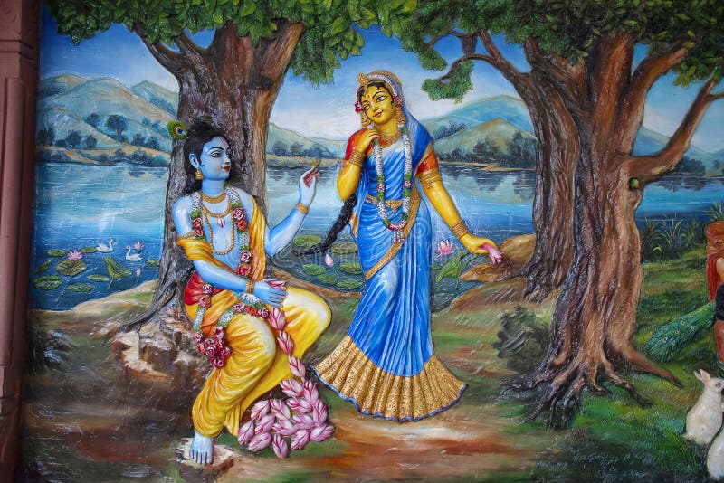 Radha Krishna. Iskcon temple, Pune stock photos