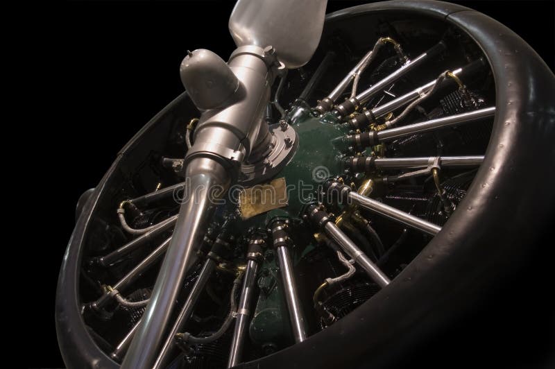 Radial engine with propellers royalty free stock photo Radial engine with propellers royalty free stock photo