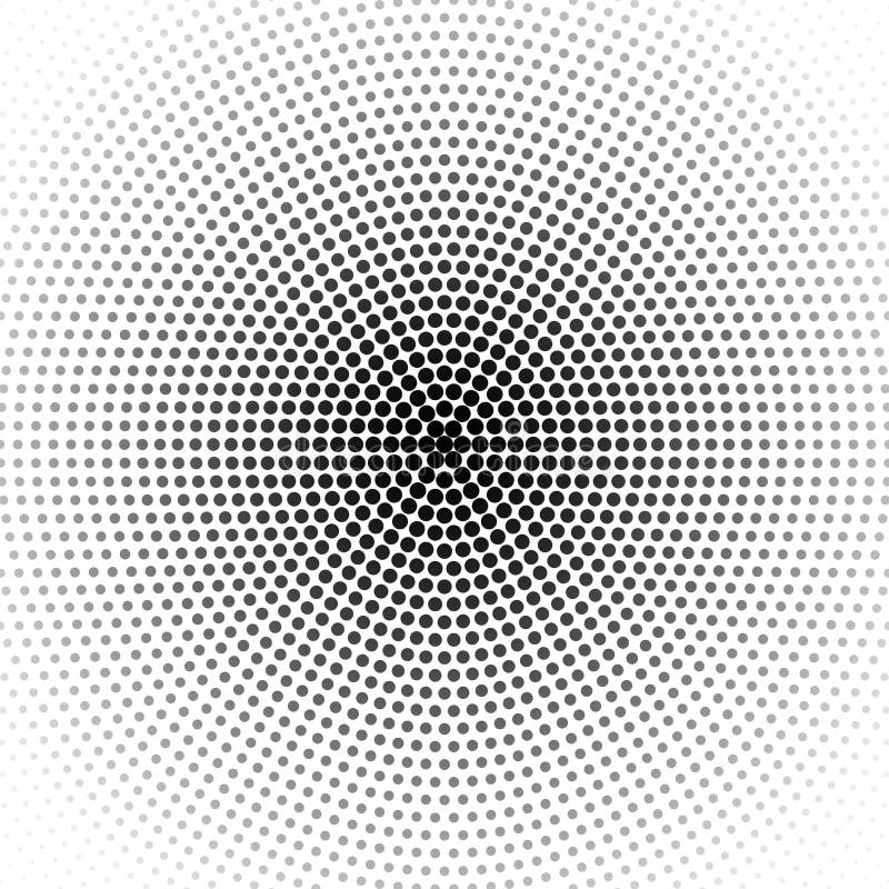 Radial Gradient Halftone Dots Background Vector Pattern Template Of