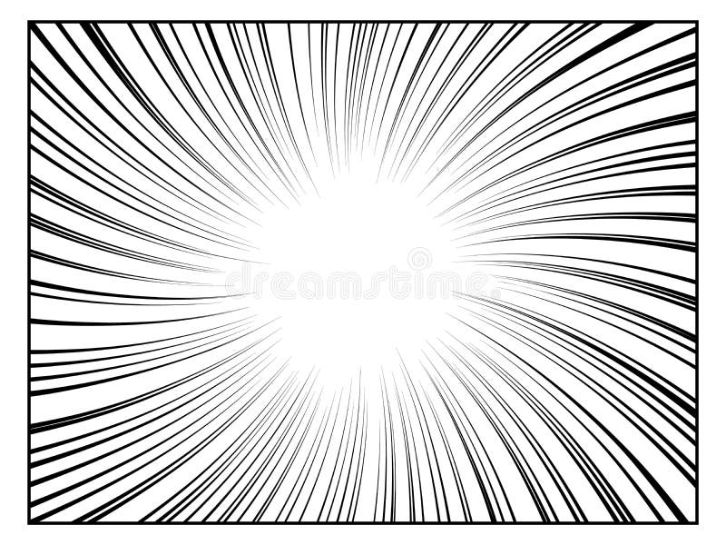 Radial line drawing. Action, speed lines, stripes, Stock vector