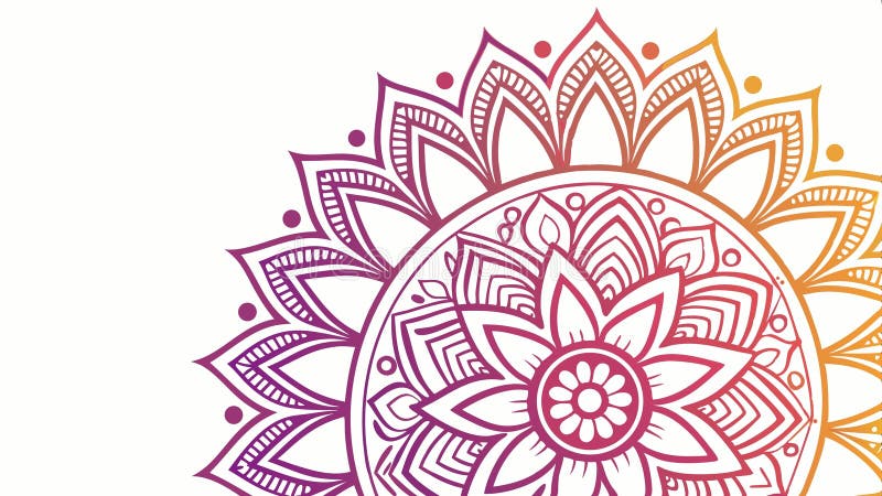 Radial pattern segment with intricate geometric and flowing organic shapes vector design Generative AI stock illustration