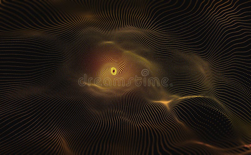 Radial waves in cyber space. Digital information field, peer-to-peer Internet, secure data array vector illustration