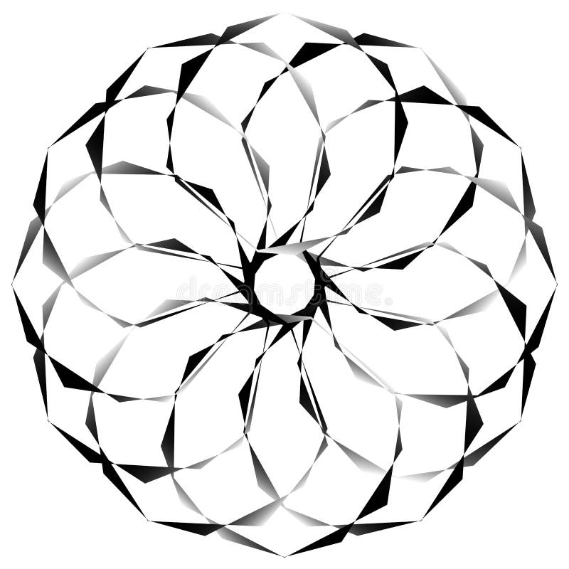 Download Radial, спирально геометрический декоративный элемент - абстрактное Monochr Иллюстрация вектора - иллюстрации насчитывающей расширять, бесцветно: 81808857