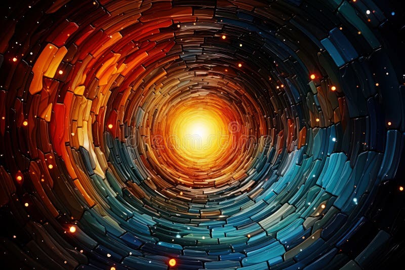 Radiant abstract vortex. AI generation stock photography