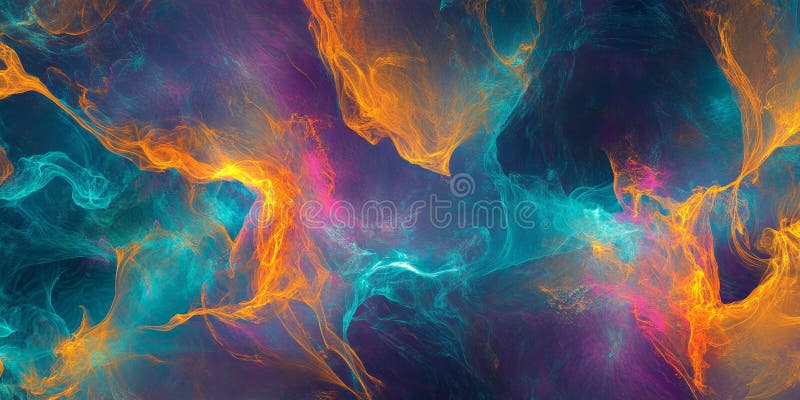 A radiant, colorful abstract background inspired by glowing particle trails. The fast-moving stock image