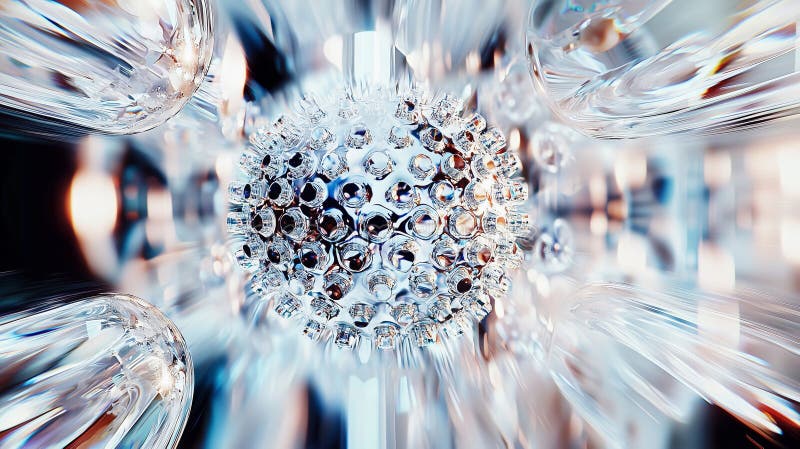 Radiant crystal orb with dynamic light reflections and abstract energy royalty free stock image
