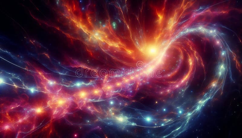 Radiant glowing intergalactic bridge of light connecting two cosmic worlds, generative ai vector illustration