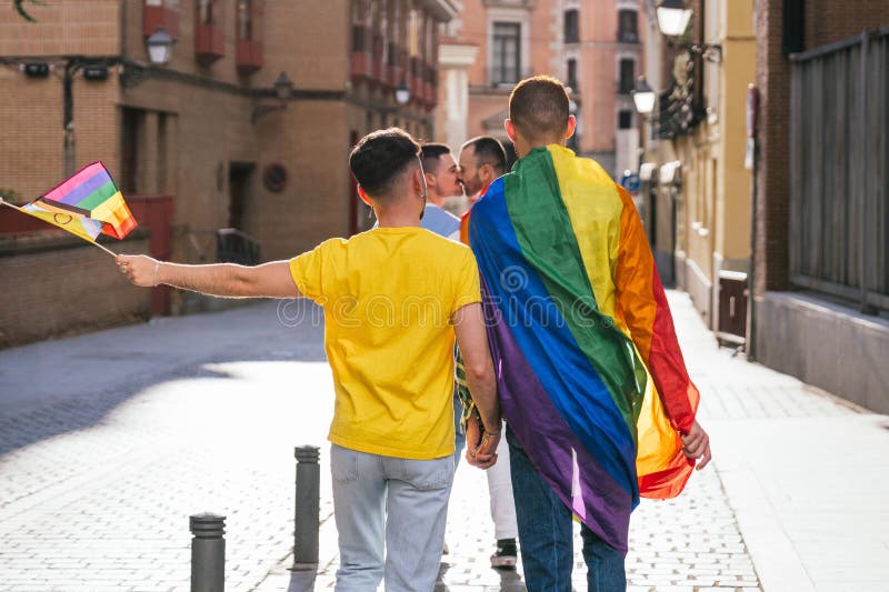 Radiant Sunset Stroll: Joyful Gay Couples Embracing, Flaunting LGBT ...