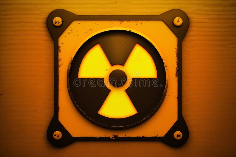 Radiation Hazard Sign in 3d Style on Solid Color Background
