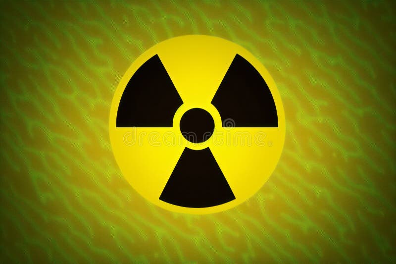 Radiation Hazard Sign in 3d Style on Solid Color Background
